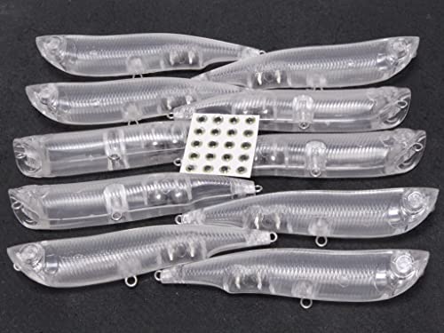 10 Blank Unpainted Minnow Crankbait Topwater Lipless Jerkbait Fishing Lures V3 - color: UPW622P10