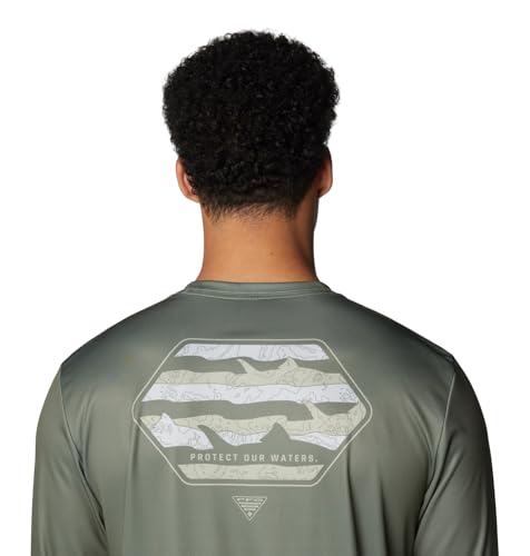 Columbia Men's Terminal Tackle PFG Line Time Long Sleeve - color: Cypress/Pow Hex, size: X-Small
