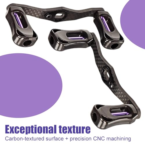 Fishing Reel Handle, Carbon Fiber Baitcasting Reel Handle Lightweight Double Arm Handles for Freshwater Saltwater - color: Light Purple