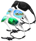 STORYCOAST Polarized Sports Sunglasses for Men Women Unbreakable Frame Cycling Fishing Driving - color: 3pack-black+clear/Blue+clear/Green