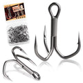 Dovesun Fishing Treble Hooks, Triple Hooks 3X Strong Professional V, 50PCS High Carbon Steel Replacement Fishing Hooks for Saltwater and Freshwater, Sizes #10#8#6#4#2 - color: PTFE Coating, size: #4 * 50PCS