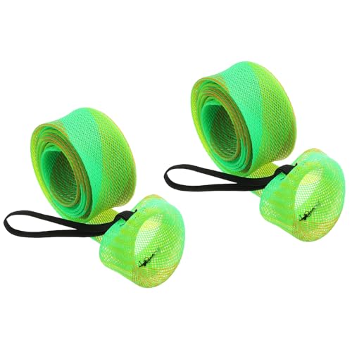 PATIKIL Rod Sock, Fishing Rod Sleeve Cover Braided Mesh Pole Protector Gloves Fishing Tools Pointed End for Spinning Fishing Rod Fly Rod Ice Rod Casting Rod - color: Green Gold, size: 75 Inch