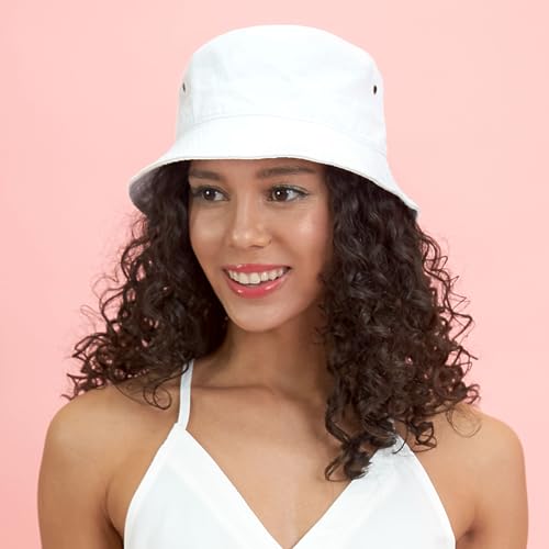 Cotton Bucket Hat Packable Sun Hat – Unisex Summer Travel Beach Fisherman Hat for Men Women Outdoor Fishing Hiking - color: Grey, size: Small-Medium