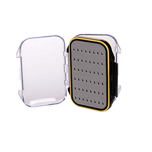 Aventik Waterproof Fly Box for Fly Fishing Double Sides Large Capacity Fly Fishing Box Streamer & Dry Fly Storage Saltwater & Freshwater - size: Size A:4.24x3.04x1.36inch