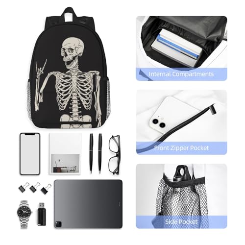 Halloween Skeleton Funny Skull Backpack For Teenage Girls And Boys Cute Kids Backpacks Children School Bag - color: Halloween Skeleton Funny Skull