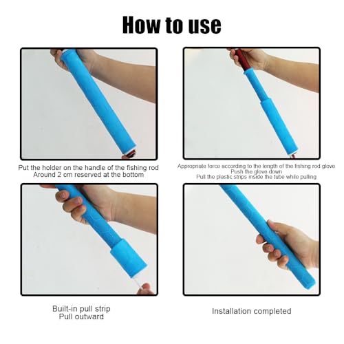 Fishing Rod Handle Cover, Silicone Fishing Pole Tube Sleeve with Non-Slip Design for 13mm-37mm Handle - color: Gray