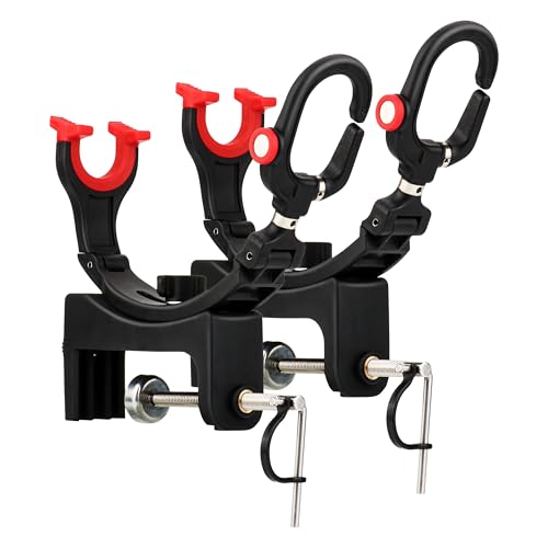 RUNCL 4/2/1 Pack Fishing Rod Holder for Boat – 360° Adjustable Dual-Direction Mount, No-Drill Quick Install, Fits Spinning & Casting Rods – Lightweight Mount for Canoe, Kayak, Raft, Fishing Gear Gift
