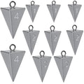 Pyramid Sinkers for Surf Fishing – Lead Fishing Weights, No-Roll Bottom Hold - style: Mixed-(1oz-3pcs + 2oz-3pcs + 3oz-2pcs + 4oz-2pcs)