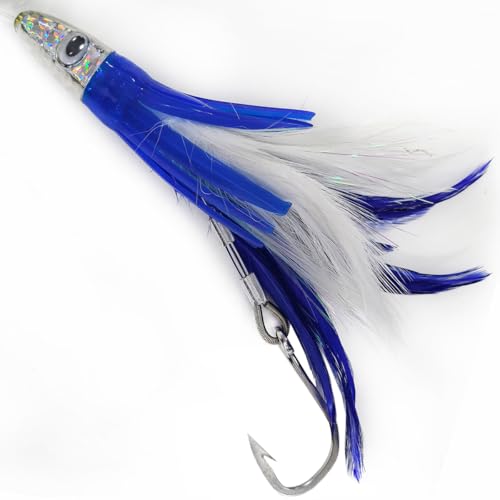 Set 6 Pcs Saltwater Trolling Lure 6.5/7/9 inch Marlin Deep Sea Fishing Bait | For Tuna Dolphin Sailfish Shark Big Game Fishing Tackle - color: 7 inch lure / Portable Handle bag