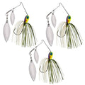 Reaction Tackle Spinner Bait, Compact Profile Fishing Lure with Flash and Vibration for Bass, Trout, Pike, Salmon and Walleye (3-Pack) - color: Sunrise, size: 3/8 Oz