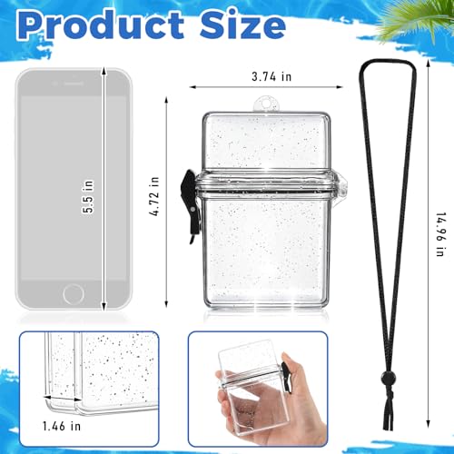 Outus 3 Pcs Waterproof ID Badge Holder Case with Waterproof Buckle 4.72 x 3.74 x 1.46 Inches Floating Sport Case Locker with Adjustable Hanging Rope Plastic Card Dry Box(Clear, Classic) - color: Clear, size: 4.72 x 3.74 x 1.46 Inch, style: Classic