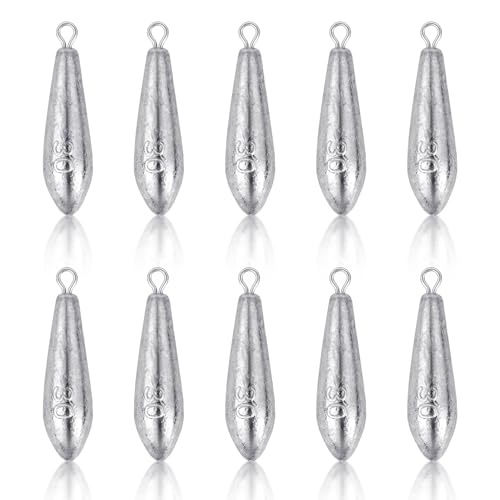 10 Pack Drop Shot Fishing Weights Kit, Drop Shot Weights, Fishing Bottom Sinkers Lead Weight for Bass Fishing Lures or Other Fish - style: 30 G / 1.06 Oz