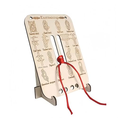 Learn Knot Training Board with Rope Learning Knot Tying Kit Learn to Tie Knots Kit, 16 Knotting Methods for Beginners, Knotting Tying Book for Outdoor Survival, Camping(2 Sets)