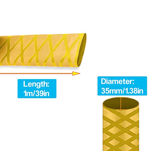 Heat Shrink Wrap Tubing Sleeve for Fishing Rod Grip Handle Cork X-Tube with Non-Slip Insulation Yellow (Diameter 35mm, Length 39in) - color: Yellow, size: Diamter:35mm Length:39in
