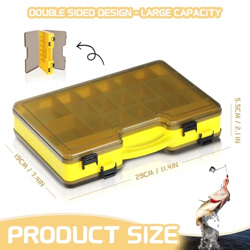 Fishing Tackle Box,Plastic Tackle Trays,Tackle Box Organizer with Removable Dividers,Waterproof Tackle Box Used for Storing Fishing Bait