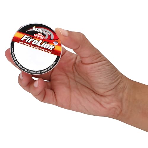 The Beadsmith Fireline by Berkley – Micro-Fused Braided Thread – 4lb. Test, .005”/.12mm Diameter, 15 Yard Spool, Smoke Grey – Super Strong Stringing Material for Jewelry Making and Bead Weaving - color: Smoke Grey, size: 4lb, .005”, 15 yard
