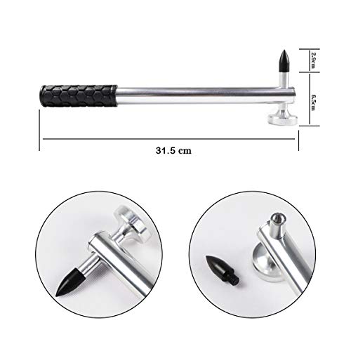 LadyRosian 12PCS Paintless Dent Repair Tools Aluminum Dent Hammer with Knock Down Head Tap Rubber Hammer Set for Car Hail Damage Repair - color: Tool B