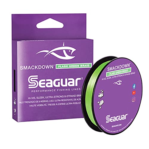 Seaguar Smackdown High Visibility Braided Fishing Line, Flash Green, Multiple Sizes - size: 65lbs/150yds