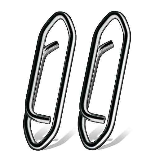 AMYSPORTS High Strength Fishing Snap Saltwater Stainless Connector Snaps Swivels Tackle Steel Power Fishing Clip Lure Quick Change Black Nickel - size: Size3 (70lb) 50 pcs