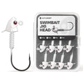 Swimbait Jig Heads with Stacked Cone Keeper, Minnow Style Eye Fishing Jighead 3/16 1/4 3/8 1/2oz (15 PCs) - color: White, size: 1/4oz - 3/0 - 15 pack