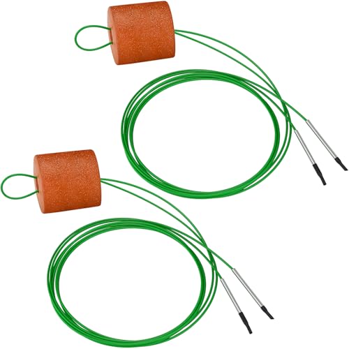 2 Pcs Fishing Stringer Heavy Duty with Float, Fish Stringer System, 15 ft 550lbs Fishing Holder with Metal Needle, Durable Rubber for Caught Fish Freshwater Saltwater Angling - color: Green