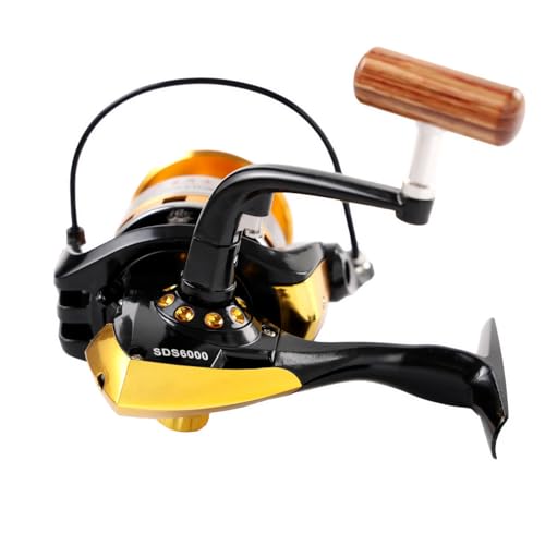 Diwa Spinning Fishing Reels for Saltwater Freshwater 1000 2000 3000 4000 5000 6000 Series Fishing Spool Left/Right Interchangeable Trout Carp Spinning Reel Light and Smooth - style: 4000-black