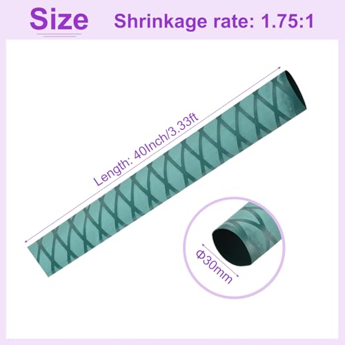 DMiotech Heat Shrink Sleeve Wrap Tubing x Tube Tubing for Fishing Rod Grips and Other Grips, Non Slip - Insulation - Waterproof 40'' Lengths, Dia 30mm Green - color: Green, size: Dia 30mm