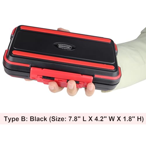 small tackle box, mini waterproof fishing tackle box organizer, double sided organizer travel box(L Black) - color: Type B: Black (Size: 7.8" L X 4.2" W X 1.8" H)