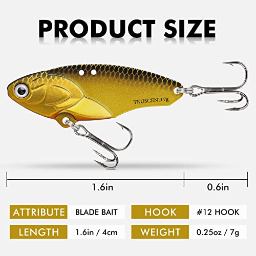 TRUSCEND Swim or Jig Fishing Spinner Baits for Freshwater and Saltwater, Rooster Tail Fishing Lures for Trout Bass Walleye Crappie Salmon Pike, Blade Bait with Copper Blade - color: E1-1.6"-1/4oz