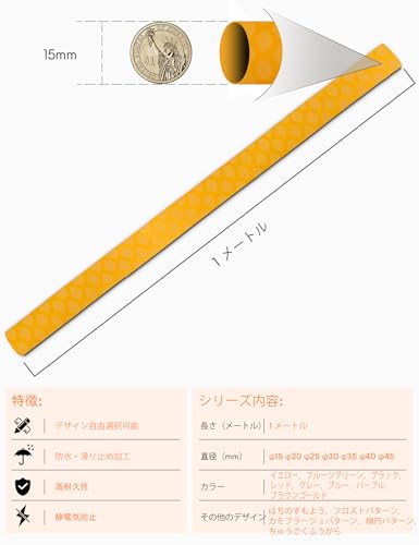 Accering Fishscale Pattern Heat Shrink Tube Fishing Pole Wrap Skid Proof for Sports Racquets Fly Rod (φ15mm, L3.3ft, Yellow) - color: Orange, size: φ15mm, L3.3ft