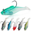 Soft Fishing Lures Pre-Rigged Swimbait Jig Head Paddle Tail Swim Baits Swim Shad Lures Soft Plastic Swimbait Bass Trout Walleye Sinking Baits Fishing Lures Kit for Saltwater Freshwater - color: 6pcs/pack, size: 6cm/2.36inch