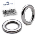 FishTrip Solid Rings Fishing 50Pcs - Stainless Steel Ring for Assist Hooks Jigs Butterfly Rigs Saltwater Freshwater - size: Size 000_50pcs