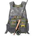 Gonex Fly Fishing Vest for Men Women, Comfortable Adjustable Fishing Vest with Multi-Pockets Reflective Stripes - color: Green+gray