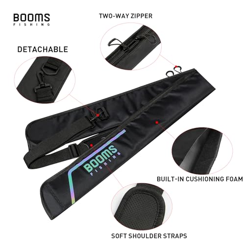 Booms Fishing PB3 6.4ft~8ft Fishing Rod Case, Portable Folded Fishing Pole Case with Two-Way Zippers, 1ft /7.7" Extended Design Fishing Rod Bag, Fit for 2~3 Fishing Poles, 76"~96" - color: PB3: For Fishing Poles Only, size: Length: 6.4ft~8ft / 76"~96"