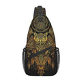 Golden Owl With Dream Catcher Sling Backpack Chest Bag Crossbody Shoulder Bag Gym Cycling Travel Hiking Daypack For Men Women - color: Golden Owl With Dream Catcher