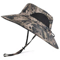 Wide Brim Sun Bucket Hat, Waterproof Boonie Hat for Men & Women | UPF 50+ UV Protection, Adjustable Fit, Chin Strap & Sweatband, Foldable Durable for Fishing Hiking Garden Beach - color: 05 Khaki (Camo)