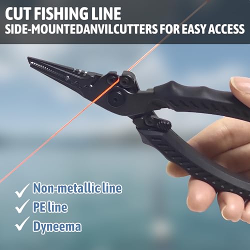 Eupheng Muti Function Fishing Pliers with Tippet Cutter Set Stainless Saltwater Resistant Hook Remover with Safety Lock,Split Ring Pliers,Braided Fishing Line Cutting Fishing Tool Set Gift for Men - style: Muti-Function Fishing Pliers +Tippet cutter