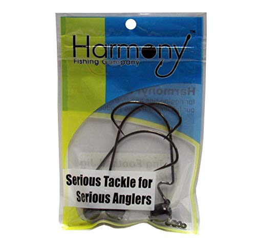 Harmony Fishing - Tungsten Swing Football Jigs [Pack of 3 w/ 10 Bait Pegs] (Swinging Football/Rugby jigs with Hooks for bass Fishing) - size: 3/8 oz, 3/0 Hook (3 Pack)