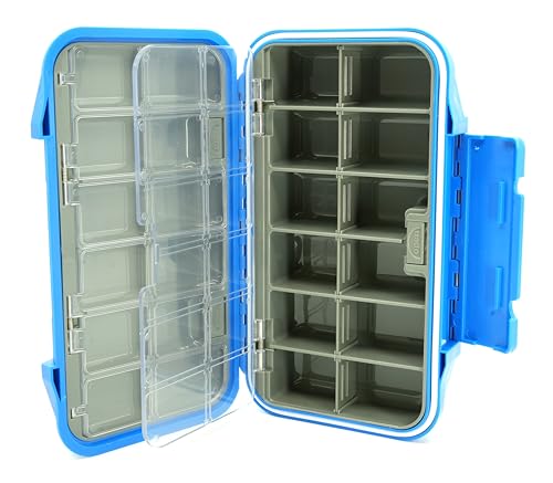 Kingfisher Large Waterproof 24 Compartment Tailwater Nymph Fly Fishing Box - color: Blue
