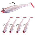 5/6Pcs Easy Catch Pre-Rigged Soft Lures,Baits for Bass Fishing - Jig Heads Soft Plastic Walleye Lures, Fishing Bait for Saltwater & Freshwater - color: 3.5",0.42oz,White