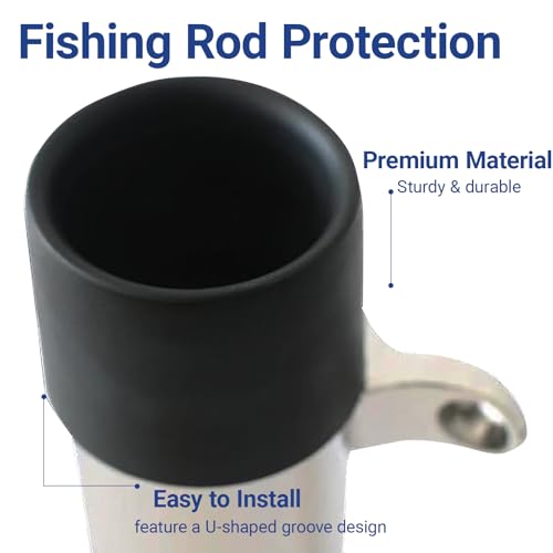 OSTARE Black Rubber Fishing Rod Holder Tube Insert Protector, Fit 2" Tube(50mm to 51mm) 8pcs