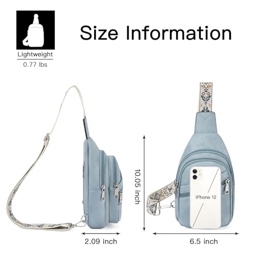 Telena Sling Bag for Women Crossbody Bags Purse for Women Vegan Leather Fanny Pack with Adjustable Strap - color: 1-denim Blue
