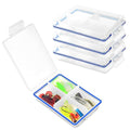 4 Pcs Mini Waterproof Tackle Organizer - Small Fly Fishing Box with Dividers for Hooks, Flies, Beads & Lures - size: 4in(L)×2.5in(W)×1in(H)