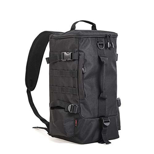 Fishing Backpack, 2 Fishing Rod Holders Fishing Tackle Backpack Without 4 Tackle Boxes, 17.4L Large Storage Fishing Gear Bag for Trout Fishing Outdoor Camping Hiking black