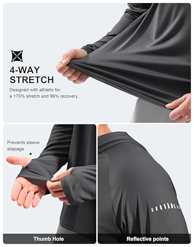 Men's Sun Protection Hoodie Shirts Long Sleeve UPF 50+ Swim Shirts for Men Rash Guard Fishing Shirt Quick Dry - color: Dark Grey, size: 3X-Large