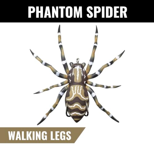 LUNKERHUNT Phantom Spider Lure for Bass Fishing (2.5 Inch) | Topwater Spider Fishing Lure with Natural Walking Action | Soft Hollow Body Weedless Hooks for Trout and Pike - color: Dock
