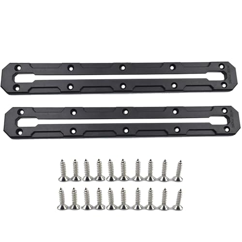 Kayak Track Mount Low Profile Nylon Kayak Rail Track | Kayak Fishing Accessories, 6/9/12 inch(1/2 pack) (12 inch(2pack)), Black - style: 12 inch(2pack)