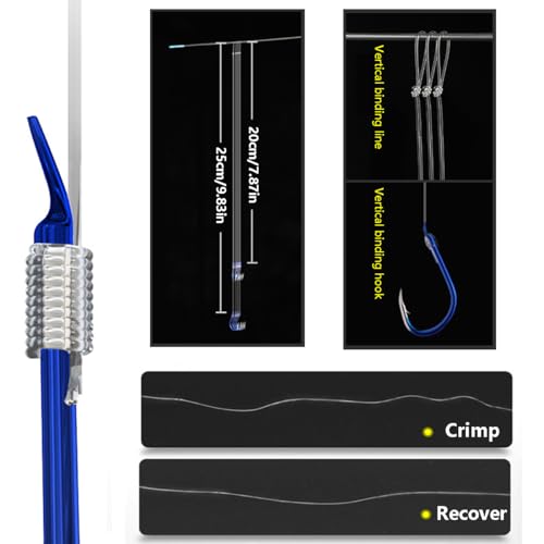 AMHDV Tiny Fishing Hooks with Line, Small Fishing Hook and Leader (Pack of 20) - color: Blue, size: 18# (0.22-1.1lb)