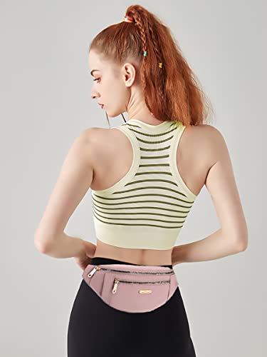 Fanny Packs Waist Pack for Women, Waterproof Waist Bag with Adjustable Strap for Travel Sports Running - color: cute pink