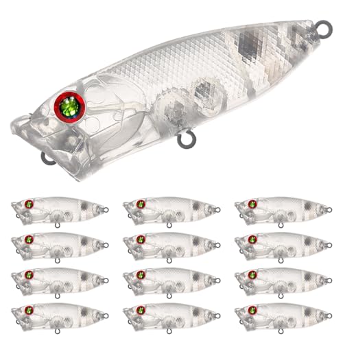 20pcs/25pcs Fishing Blanks Lures Kit Fishing Topwater Unpainted Swimbait Unpainted Crankbaits Hard Baits DIY Lure for Bass Salmon Trout Saltwater and Freshwater - color: 25PCS 2.76″/0.38oz